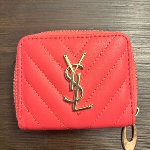 Yves Saint Laurent Pink Quilted Leather Wallet